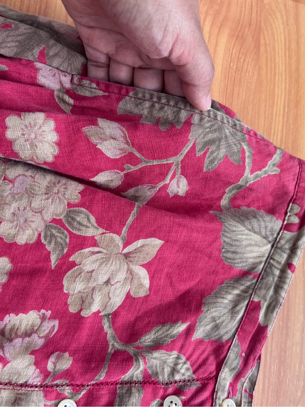 Vintage Lauren Ralph Lauren 100% Linen Floral Maxi Skirt - Picture 6 of 7